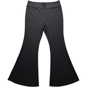 No Boundaries Pants Juniors XXXL 21 Black Knit Flare Ruffle Sweatpants Casual